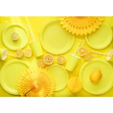 Papír tányér sárga, 18 cm (6 db)