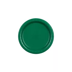 Papír tányér sötétzöld, 18 cm (6 db)