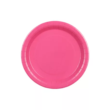 Papír tányér sötét rózsaszín, 23 cm (6 db)