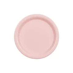 Papír tányér világos rózsaszín, 23 cm (6 db)