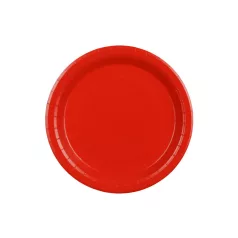 Papír tányér piros, 23 cm (6 db)