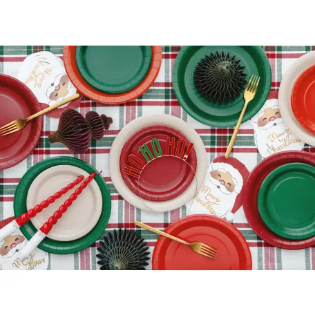 Papír tányér piros, 23 cm (6 db)