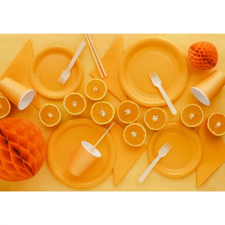 Papír tányér világos narancs, 23 cm (6 db)