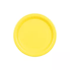 Papír tányér sárga, 23 cm (6 db)