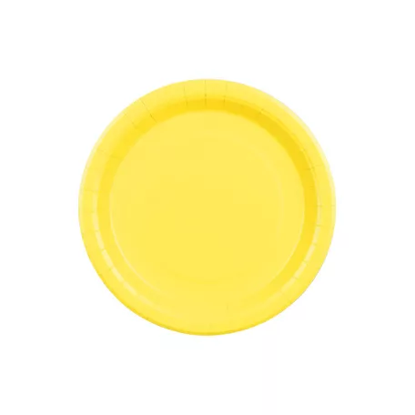 Papír tányér sárga, 23 cm (6 db)