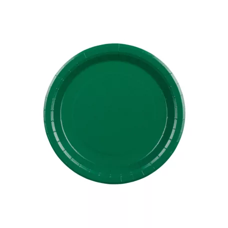 Papír tányér sötétzöld, 23 cm (6 db)