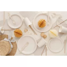 Papír tányér bézs, 23 cm (6 db)