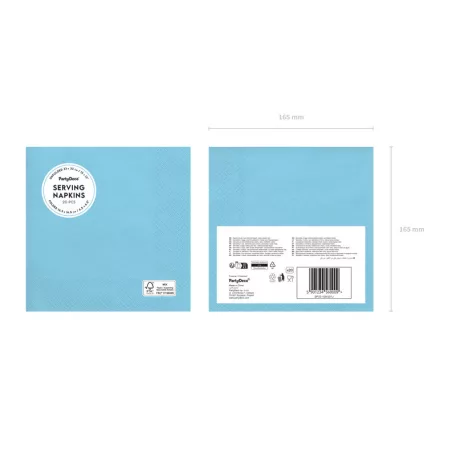 Papírszalvéta világoskék, 33x33 cm (20 db)