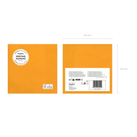 Papírszalvéta világos narancssárga, 33x33 cm (20 db)