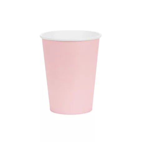 Papírpohár világos rózsaszín, 250 ml (6 db)