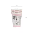 Papírpohár világos rózsaszín, 250 ml (6 db)