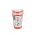 Papírpohár piros, 250 ml (6 db)