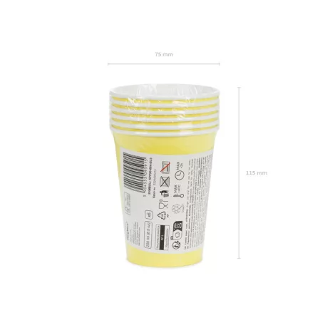 Papírpohár sárga, 250 ml (6 db)