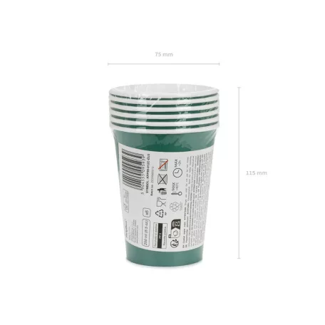 Papírpohár sötétzöld, 250 ml (6 db)