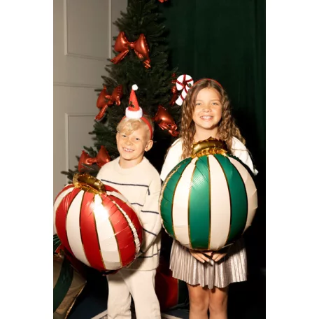 Karácsonyi gömb alakú fólia lufik 42x46cm (3 db)