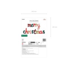 „Merry Christmas” fólia lufi felirat 143 x 25 cm (1 db)