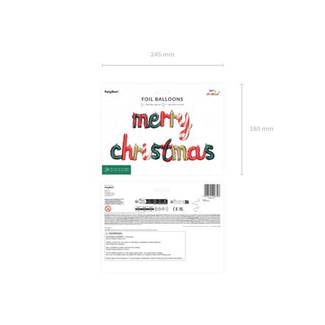 „Merry Christmas” fólia lufi felirat 143 x 25 cm (1 db)