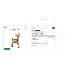 Álló rénszarvas fólia lufi (65 x 105 cm)