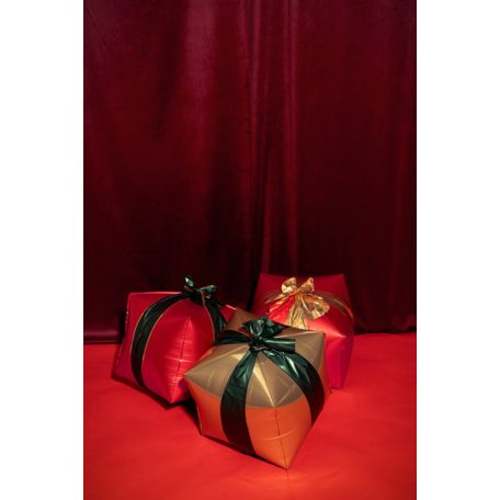 Ajándékdoboz alakú fólia lufik 34 x 36 cm (3 db)