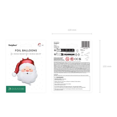 Mikulás fólia lufi (42 × 43 cm)