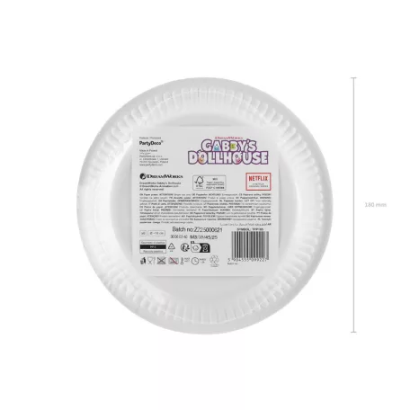 Gabi Babaháza (Gabby’s Dollhouse) papírtányér, 18 cm (6 db)