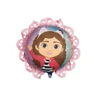 Gabi Babaháza (Gabby’s Dollhouse) rózsaszegélyes fólia lufi 52x52 cm (1 db)