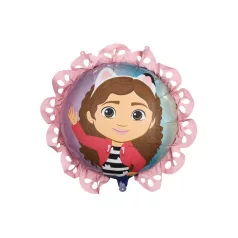   Gabi Babaháza (Gabby’s Dollhouse) rózsaszegélyes fólia lufi 52x52 cm (1 db)