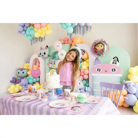 Gabi Babaháza (Gabby’s Dollhouse) rózsaszegélyes fólia lufi 52x52 cm (1 db)