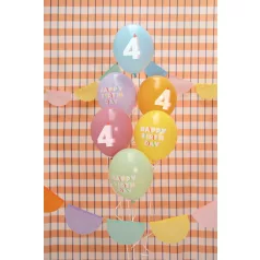   4. születésnapos pasztell lufik Happy Birthday felirattal, 30 cm (6 db)