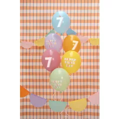   7. születésnapos pasztell lufik Happy Birthday felirattal, 30 cm (6 db)