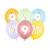 9. születésnapos pasztell lufik Happy Birthday felirattal, 30 cm (6 db)