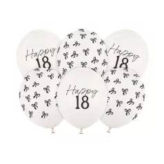   18. születésnapi lufik – pasztell törtfehér, 30 cm (6 db)