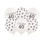 40. születésnapi lufik – pasztell törtfehér, 30 cm (6 db)