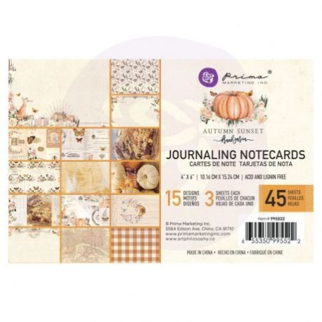 Komment kártya , Prima Marketing Autumn Sunset / 4x6 Journaling Cards -  (45 lap)