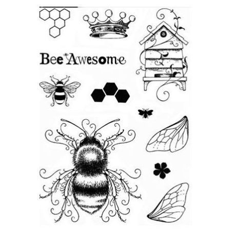 Szilikonbélyegző A5, Pink Ink Designs Clear Stamp / Bee-utiful - Animals (1 db)