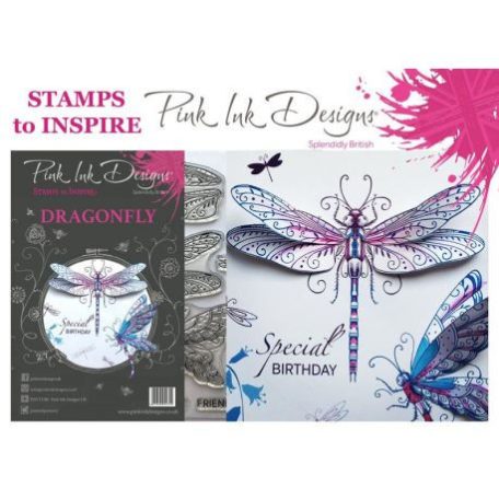 Szilikonbélyegző A5, Pink Ink Designs Clear Stamp / Dragonfly - Animals (1 db)