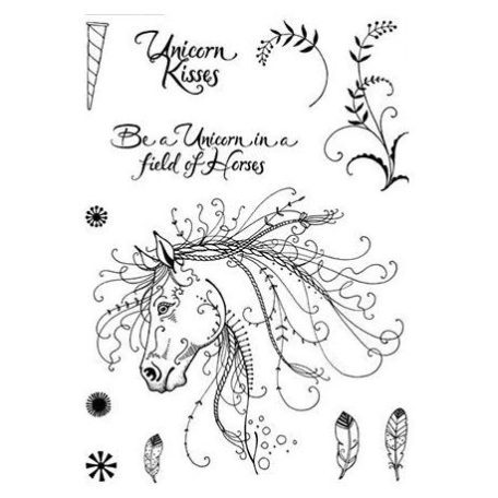 Szilikonbélyegző A5, Pink Ink Designs Clear Stamp / Unicorn - Animals (1 db)
