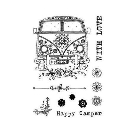 Szilikonbélyegző A5, Pink Ink Designs Clear Stamp / Camper - Vehicle, boat (1 db)
