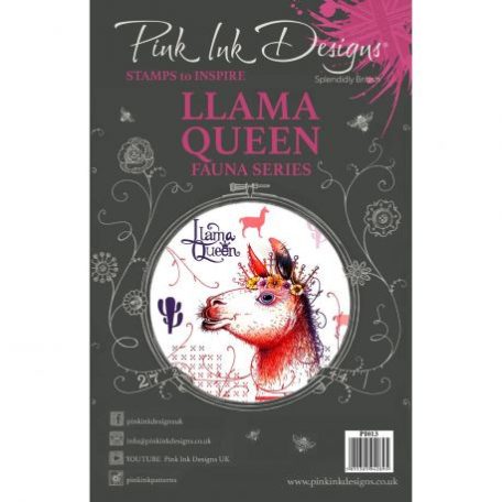 Szilikonbélyegző A5, Pink Ink Designs Clear Stamp / Llama Queen - Animals (1 db)