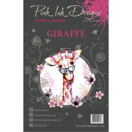 Szilikonbélyegző A5, Pink Ink Designs Clear Stamp / Set Giraffe - Animals (1 db)