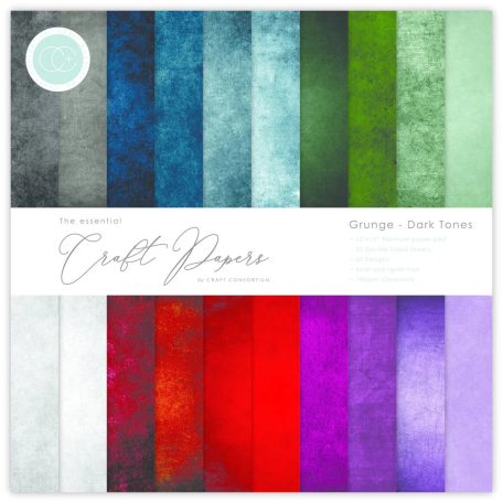 Papírkészlet 12x12, Craft Consortium Paper Pad / Grunge Dark Tones -  (30 lap)