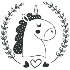   Gumibélyegző fa markolattal 6x6cm, Aladine Rubber Stamp / Baby Unicorn  (1 db)