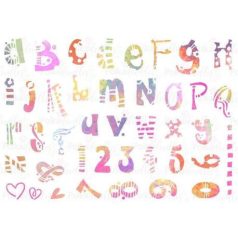 Stencil A5, Polkadoodles Stencil / Funky Alphabet (1 db)