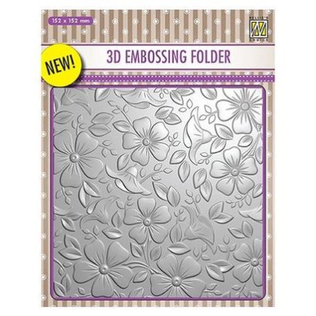 3D Dombornyomó mappa EF3D003, Nellies Choice 3D Embossing Folders / Flowers-3 -  (1 db)