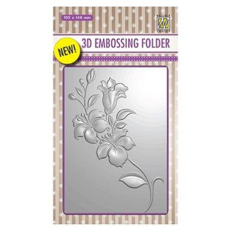 3D Dombornyomó mappa EF3D005, Nellies Choice 3D Embossing Folders / Branch with Flowers -  (1 db)