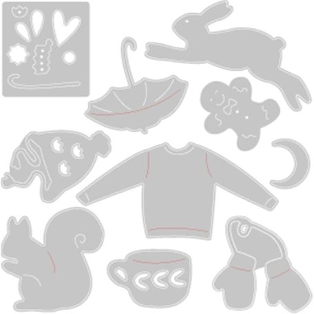 Vágósablon 663412, Sizzix Thinlits / Winter Elements (1 csomag)