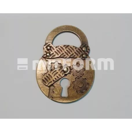 Fém díszítőelem MF10, Padlock 4 / MitForm Metal Trinkets - Lakat 4 (1 db)