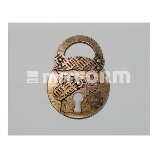 Fém díszítőelem MF10, Padlock 4 / MitForm Metal Trinkets - Lakat 4 (1 db)