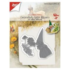   Joy!Crafts Vágósablon - Gnomelady with flowers - Törpelány virágokkal -  Cutting stencils (1 db)