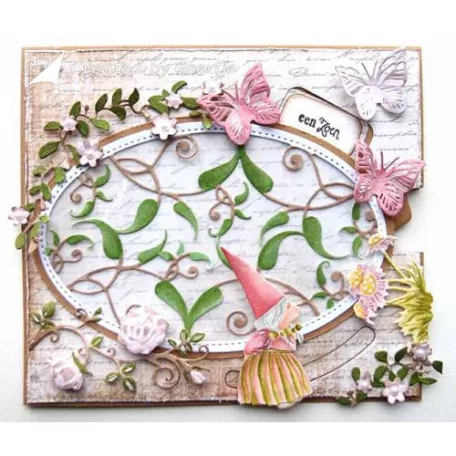 Joy!Crafts Vágósablon - Gnomelady with flowers - Törpelány virágokkal -  Cutting stencils (1 db)